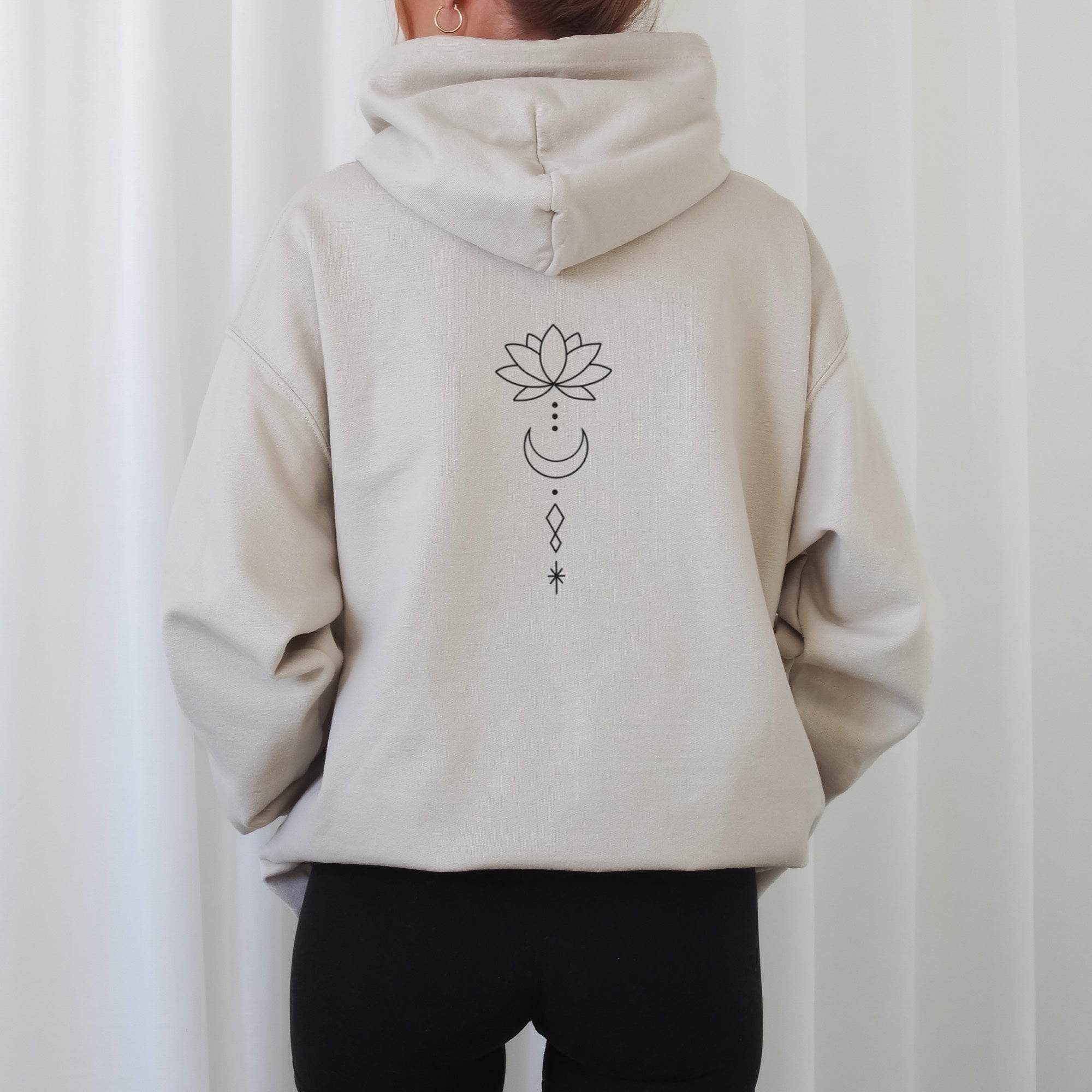 Digitale Plotterdatei - Boho Line Art | Mond & Lotus Blume - Sewando