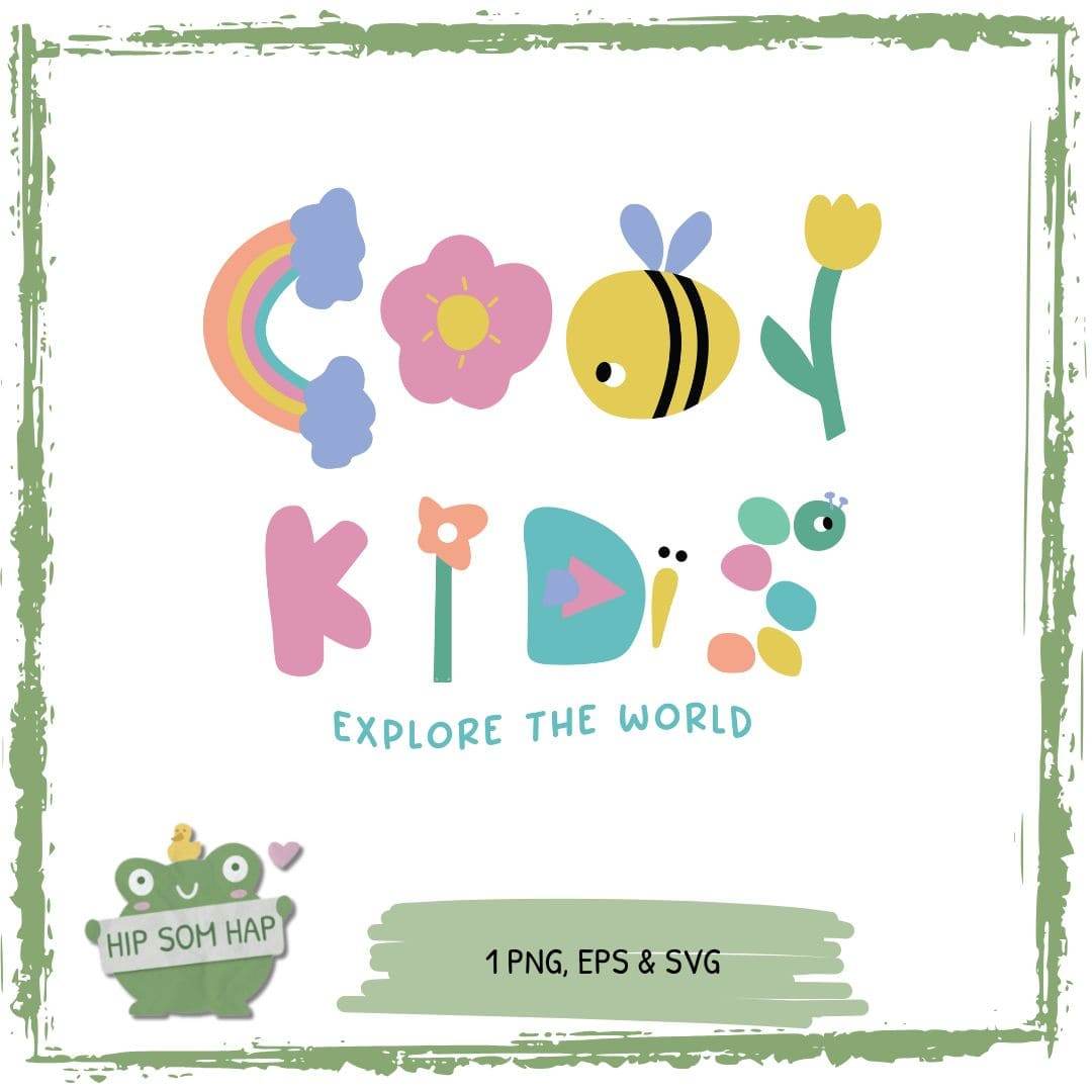 Plotterdatei Cool Kids – buntes Naturmotiv für Shirts & Kinderaccessoires (SVG, PNG, EPS) - Sewando