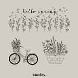 Digitale Plotterdatei - florale Frühlings Designs im Line Art Stil | 3-teiliges Set - Sewando