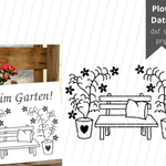 Plotterdatei Gartenbank Garten - Sewando