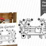 Plotterdatei Gartenbank Garten - Sewando