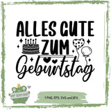 Plotterdatei Geburtstag – Alles Gute zum Geburtstag mit Torte - Sewando