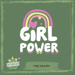 Plotterdatei Girl Power – mit Regenbogen & Herz für starke Mädchen - Sewando