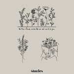 Digitale Plotterdatei - florales Line Art Blumen Set | 3-teilig - Sewando
