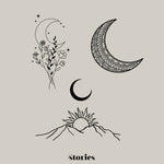 Digitale Plotterdatei - Boho Mond & Sonne Line Art | 3-teiliges Set - Sewando