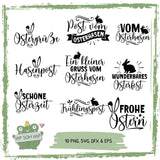 Plotterdateien Ostern Set – 10 liebevolle Ostergrüße mit Hase, Sprüchen & Frühlingsmotiven - Sewando