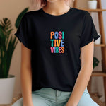 Plotterdatei Positive Vibes – fröhliches Lettering-Design für Shirts, Taschen & Deko - Sewando
