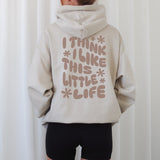 Digitale Plotterdatei – Spruch "I think I like this little life" | Schriftzug mit Blumen