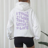 Digitale Plotterdatei – Spruch "I think I like this little life" | Schriftzug mit Blumen
