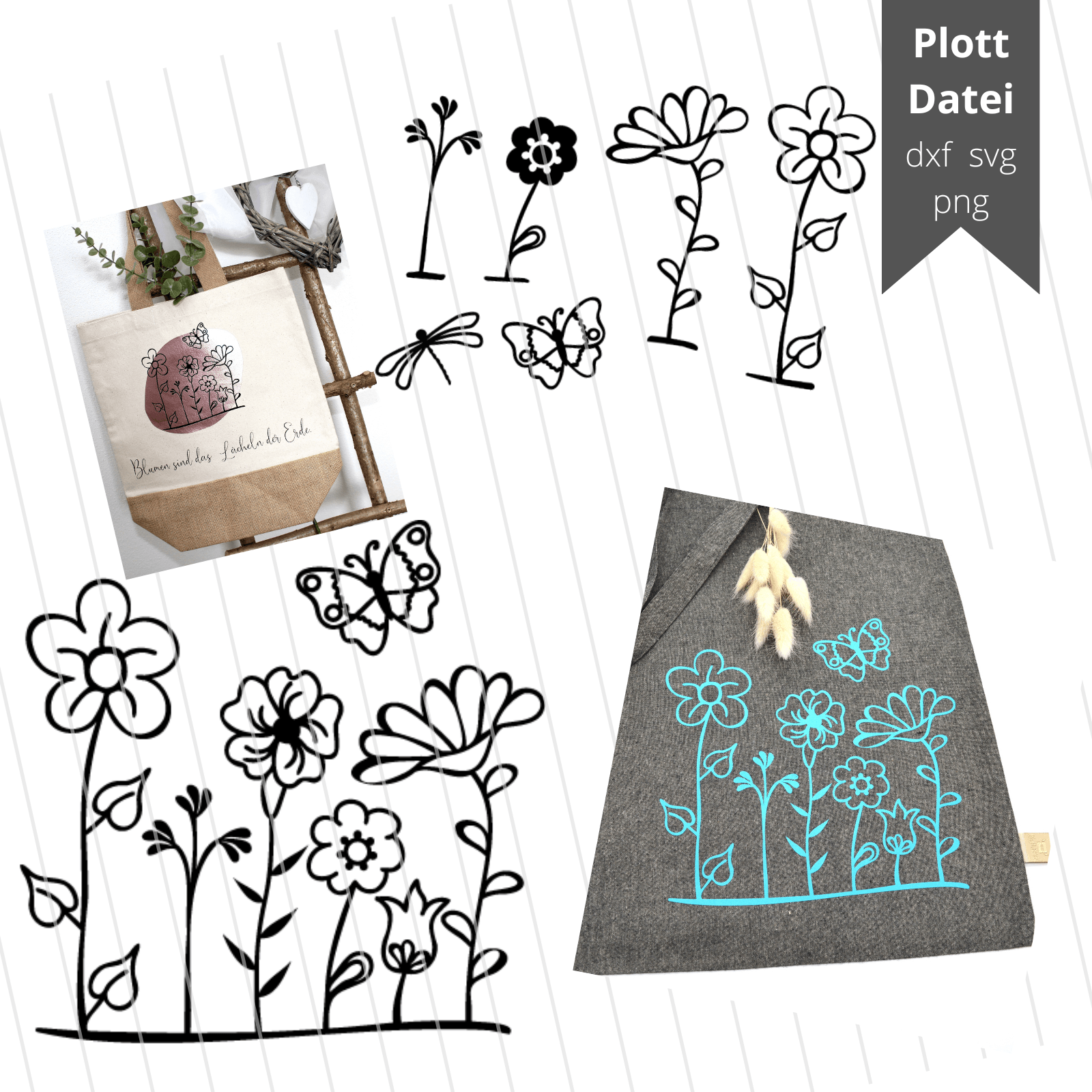 Plotterdatei Blumen Blumenwiese - Sewando