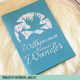 Plotterdatei Taufe Storch | Willkommen kleines Wunder Karte