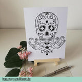 Plotterdatei Rockabilly Skull | Totenkopf mit Schwalbe plotten
