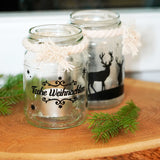 Plotterdatei Winterlandschaft Weihnachten | Hirsche im Wald