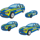 Stickdatei - Polizeiauto gefüllt Polizei klein