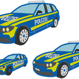 Stickdatei - Polizeiauto gefüllt Polizei klein