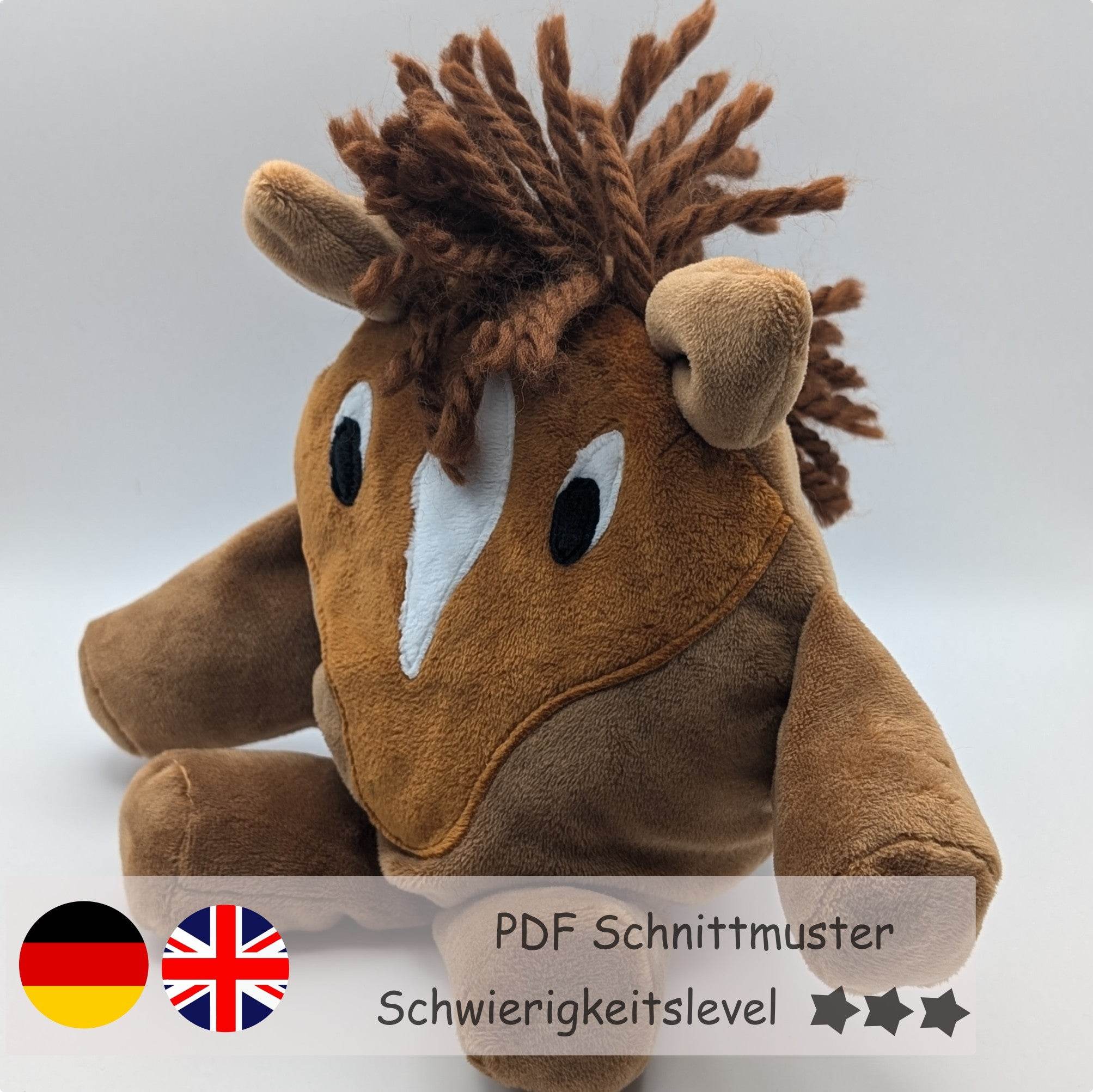 Wendekuscheltier Krempeltierseite Pony Level 3 - Nähanleitung und Schnittmuster - Sewando