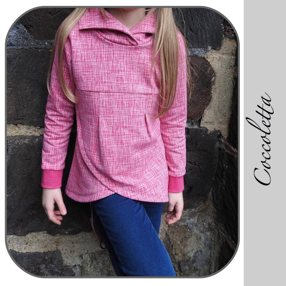 COCCOLETTA: LE PULL POUR LES FILLES (PATRON ET TUTORIEL PDF) 92-164 - Sewando