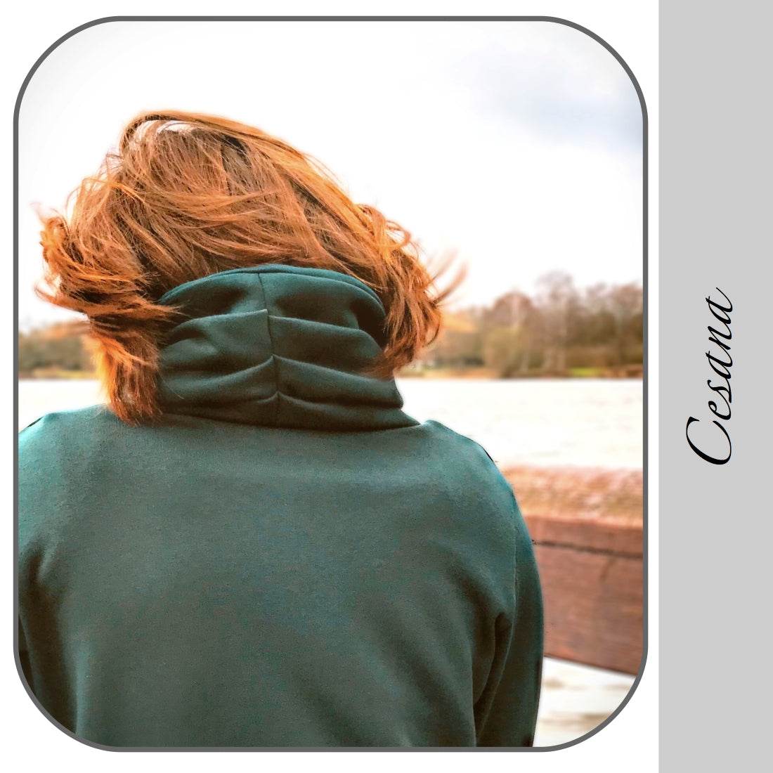 CESANA: COOLE SWEATJACKE MIT FALTEN KRAGEN: EBOOK 92-158 SCHNITTMUSTER - Sewando