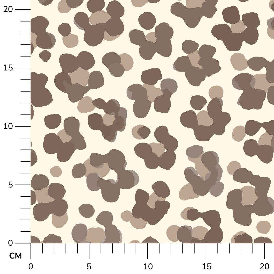 Stoffdesign: nahtloses Leoparden-Print Muster in beige und braun auf weißem Hintergrund - Sewando
