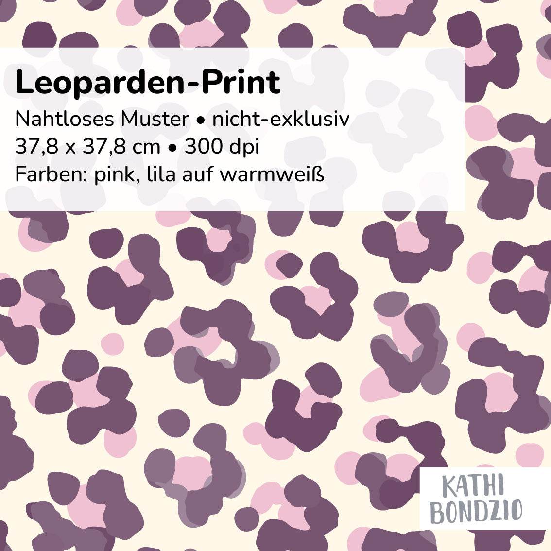 Stoffdesign: nahtloses Leoparden-Print Muster in pink und lila auf weißem Hintergrund - Sewando