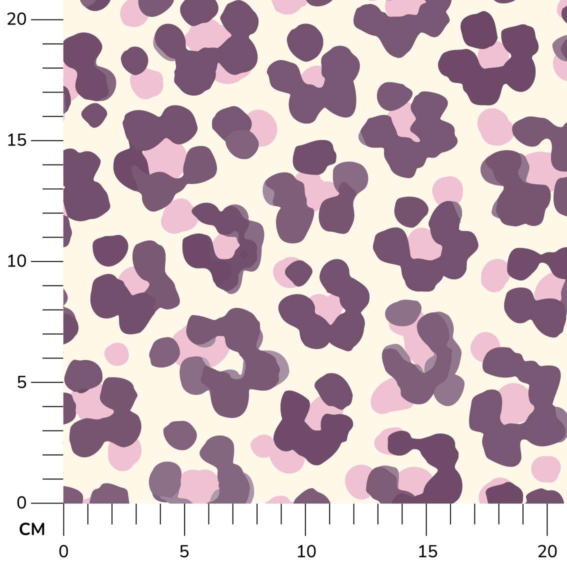 Stoffdesign: nahtloses Leoparden-Print Muster in pink und lila auf weißem Hintergrund - Sewando