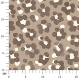 Stoffdesign: nahtloses Leoparden-Print Muster in weiß und braun auf beigefarbenem Hintergrund - Sewando