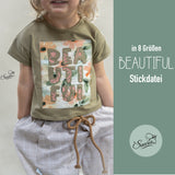 Stickdatei Applikation Schriftzug Beautiful