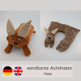 Autokissen Hase Nackenkissen Reisekissen - wendbar und praktisch
