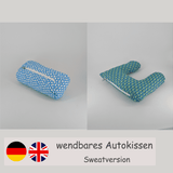 Autokissen Sweatversion Nackenkissen Reisekissen - wendbar, praktisch, Upcycling