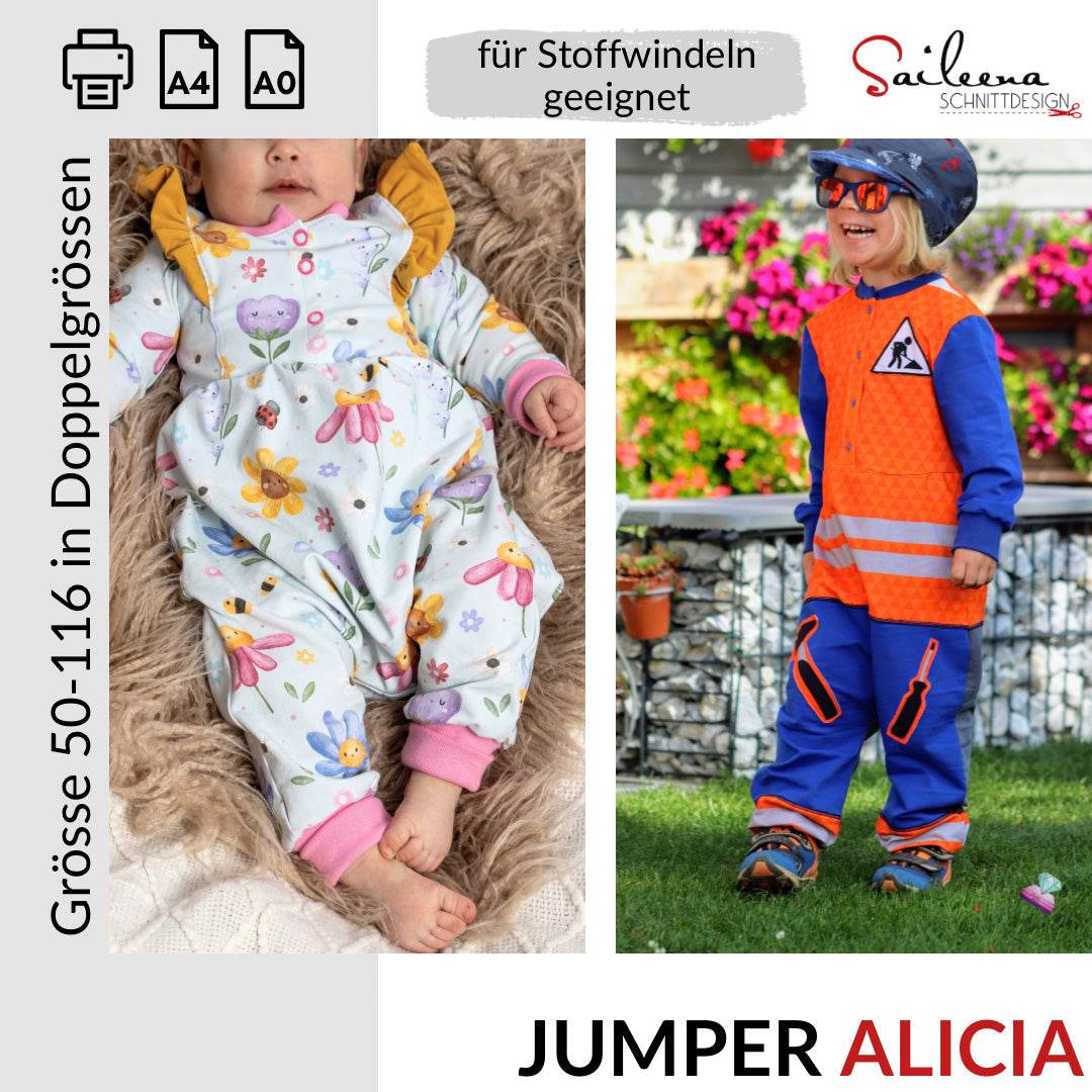 Jumper Alicia, Schnittmuster Grösse 50-116 - Sewando