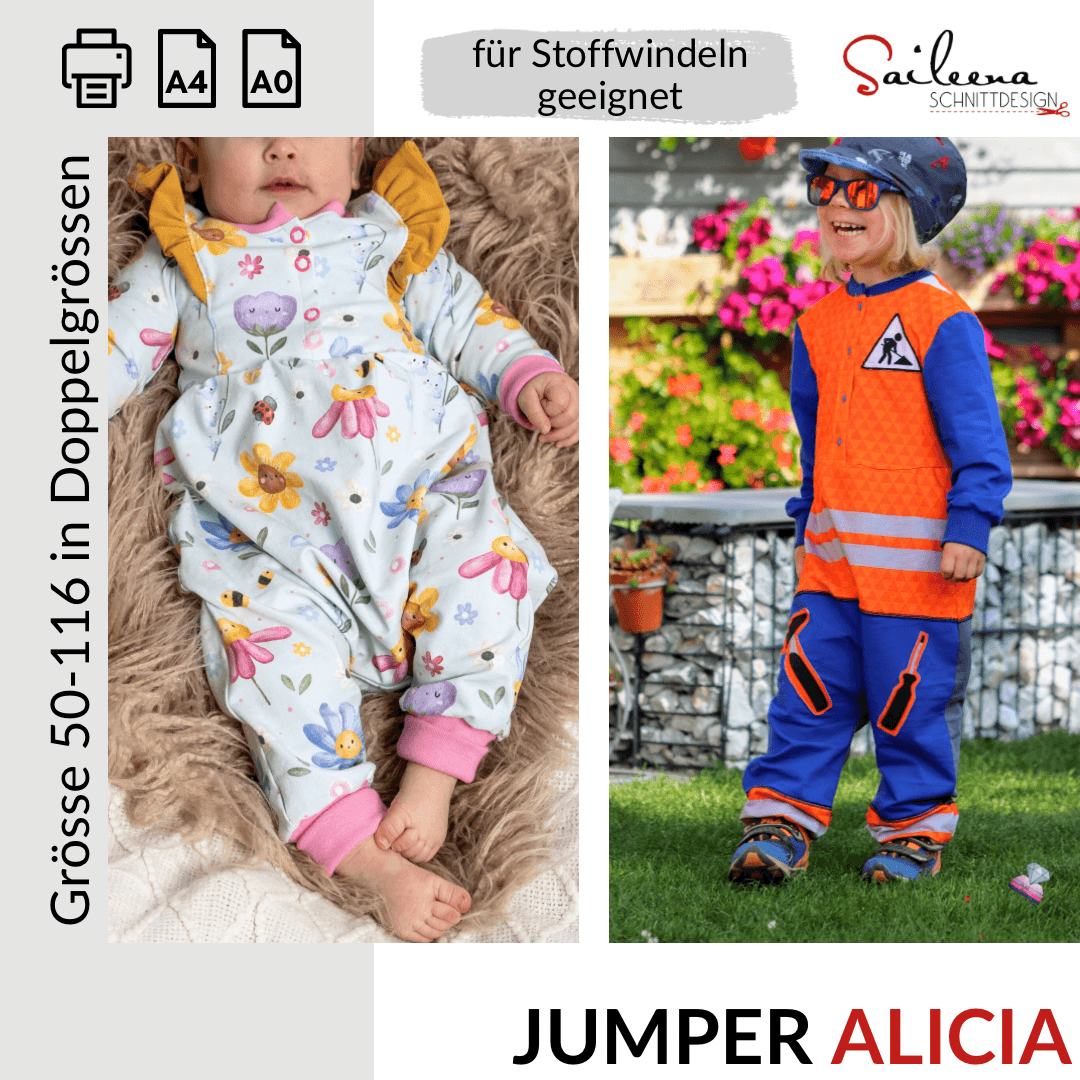 Jumper Alicia, Schnittmuster Grösse 50-116 - Sewando