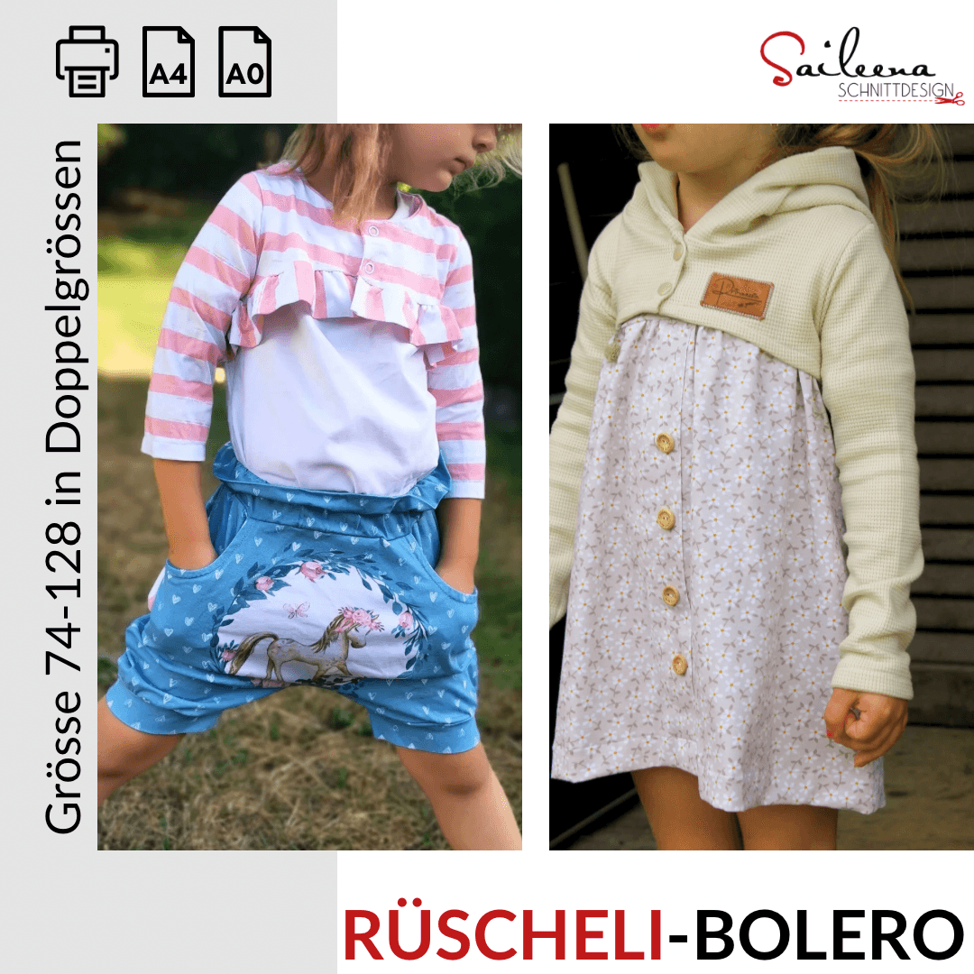 Rüscheli-Bolero, Schnittmuster Grösse 74-128 - Sewando