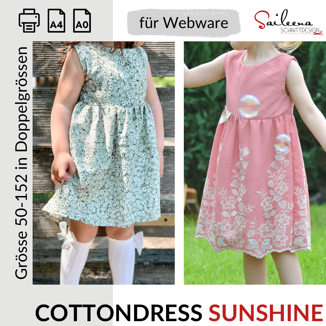 Cottondress Sunshine, Schnittmuster Grösse 50-152 - Sewando