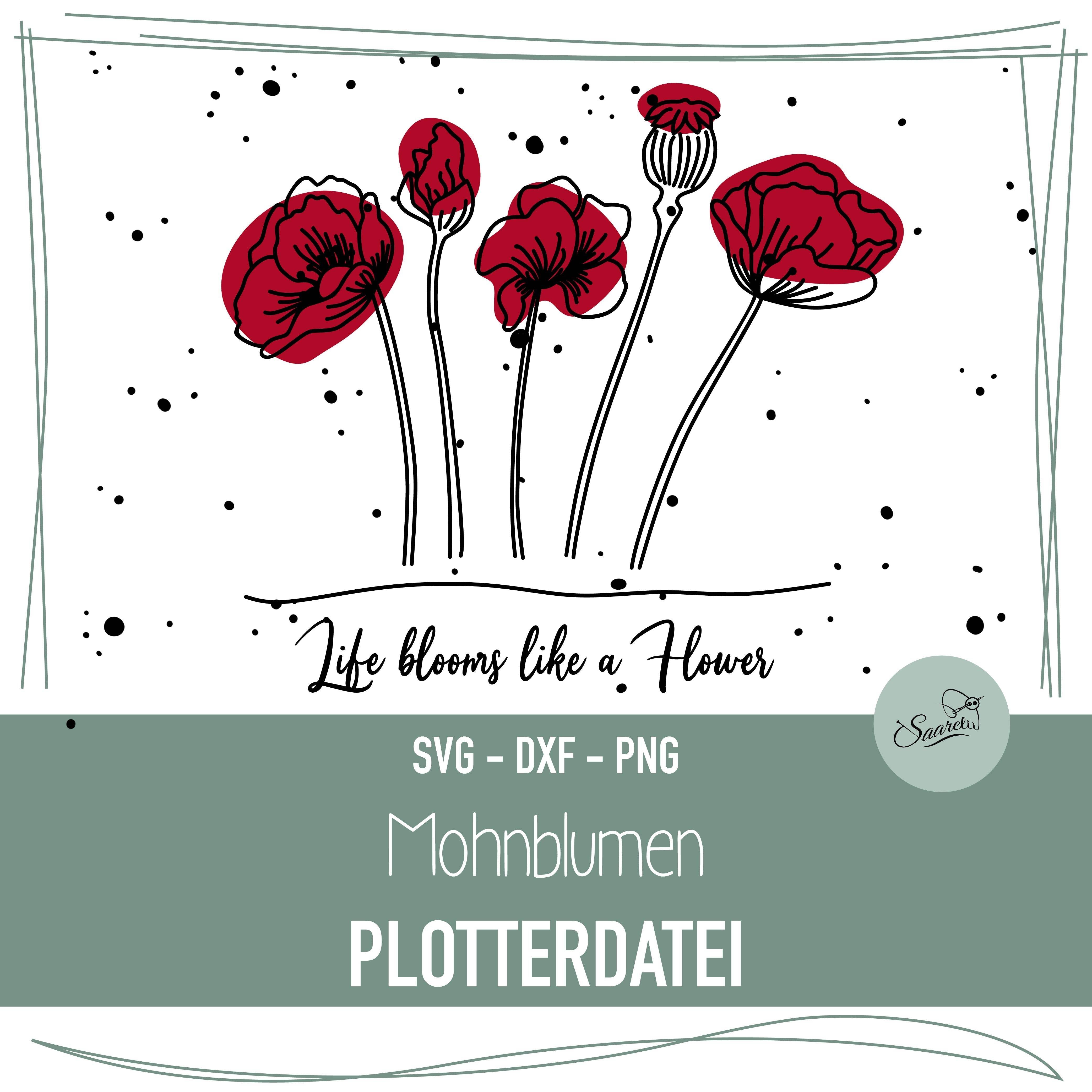 Plotterdatei Mohnblumen - Sewando