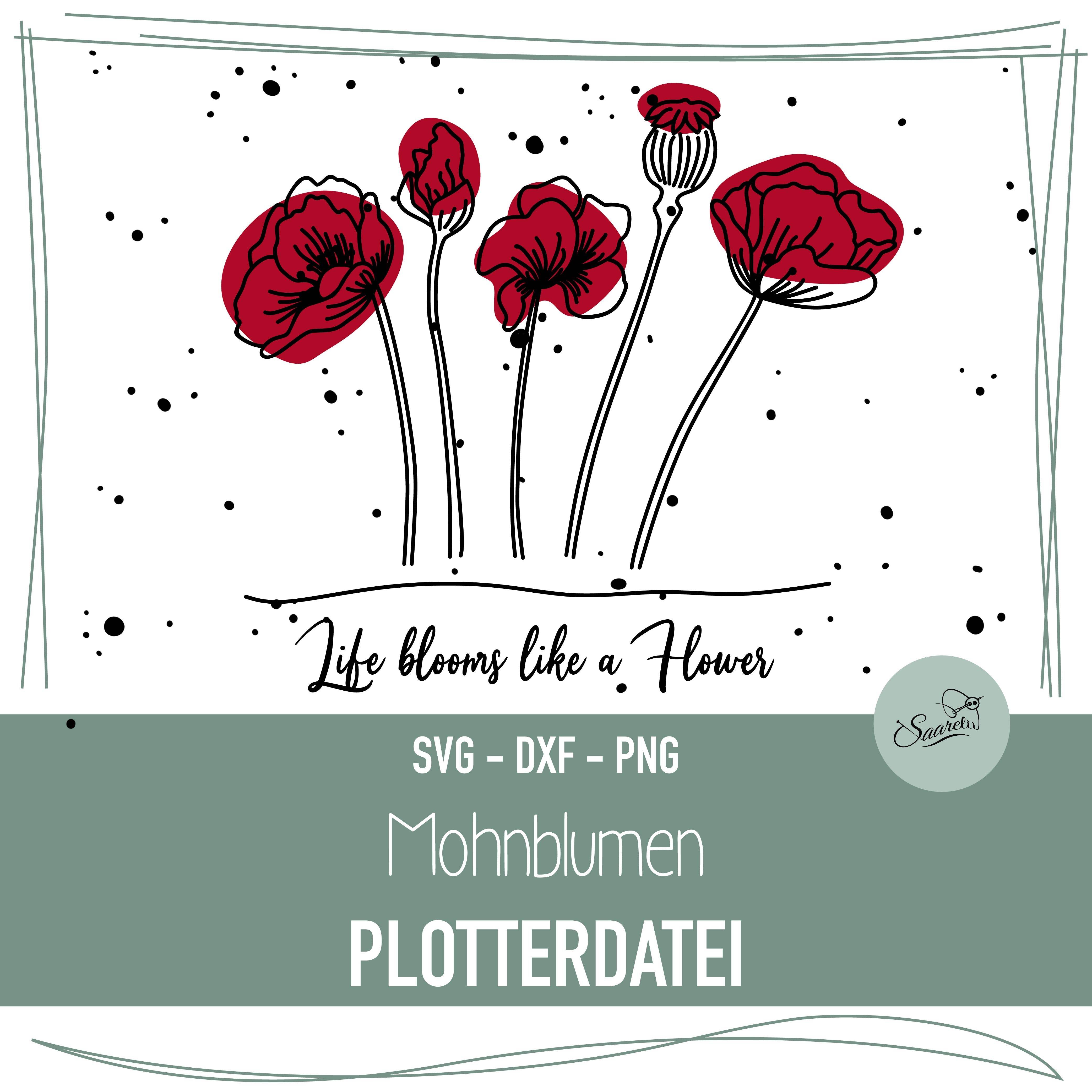 Plotterdatei Mohnblumen - Sewando