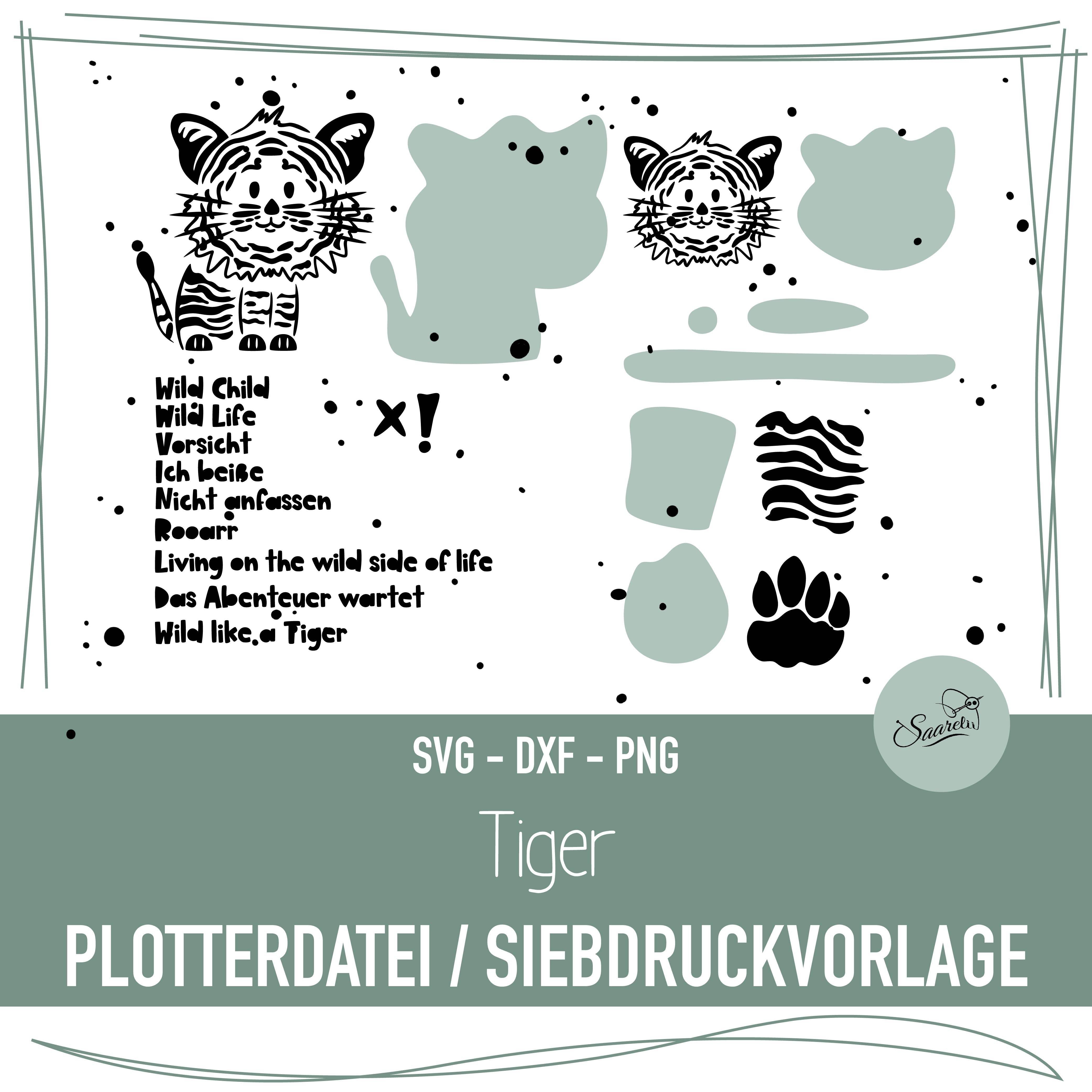 Plotterdatei und Siebdruckvorlage Tiger - Sewando