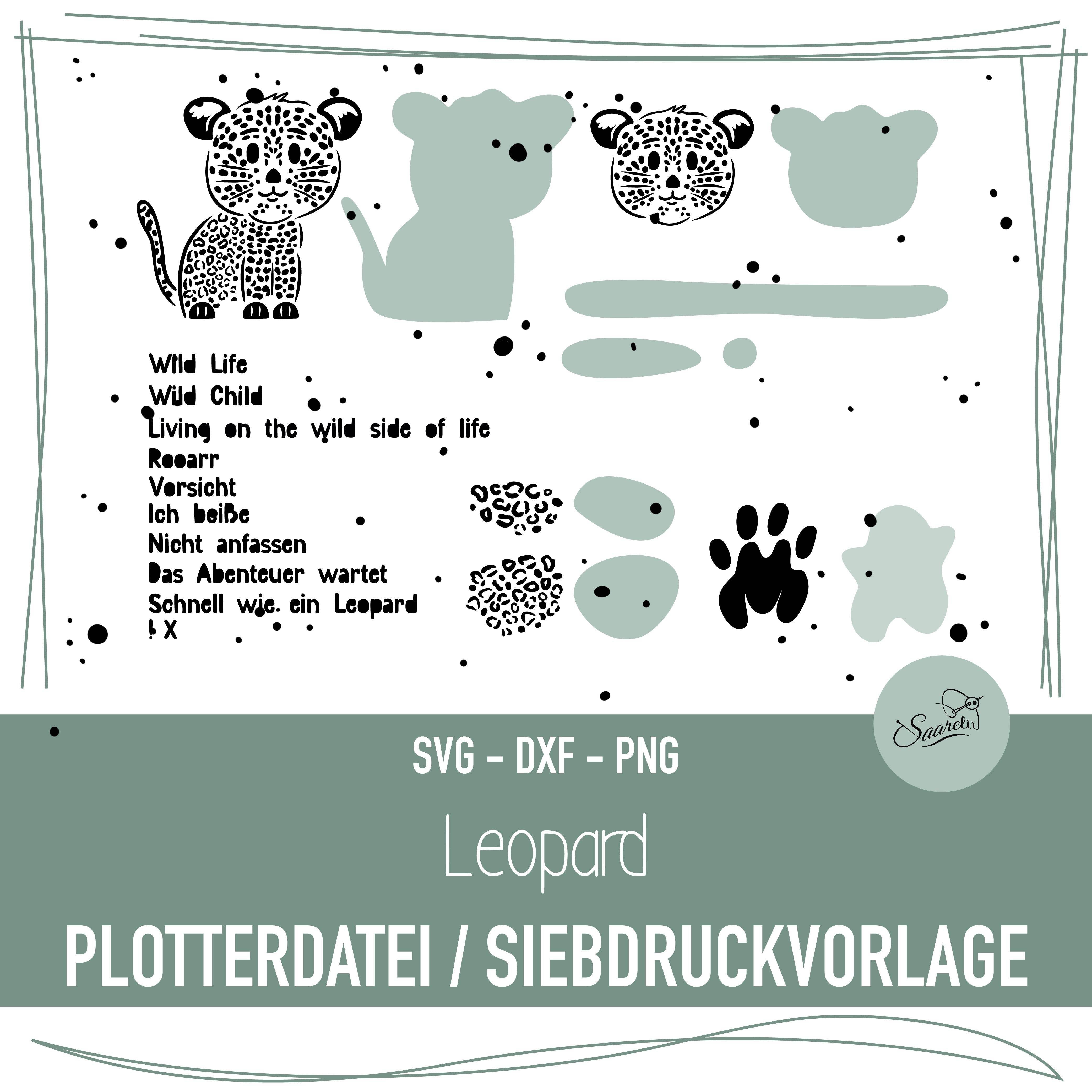 Plotterdatei und Siebdruckvorlage Leopard - Sewando