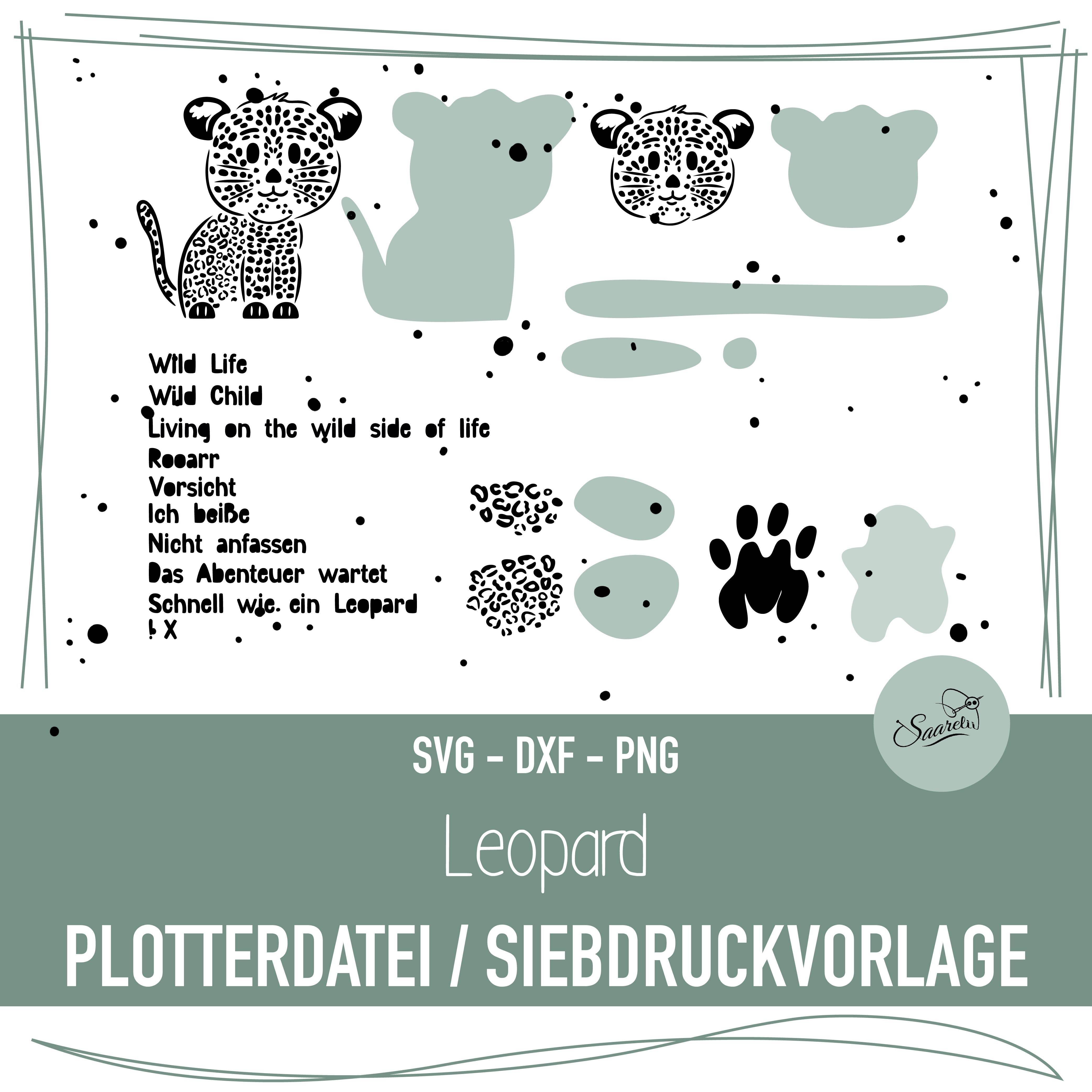 Plotterdatei und Siebdruckvorlage Leopard - Sewando