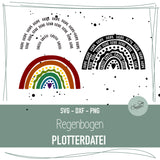 Plotterdatei Regenbogen Hope - Love - Faith - Sewando