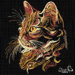 Wilde Katze Stickdatei – naturgetreues Katzenportrait für deine Stickmaschine - Sewando