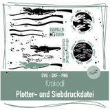 Krokodil Plotterdatei und Siebdruckdatei