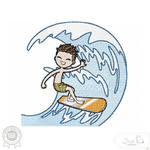 Surfer Stickdatei – cooles Sommermotiv für Kinder & Strandprojekte - Sewando