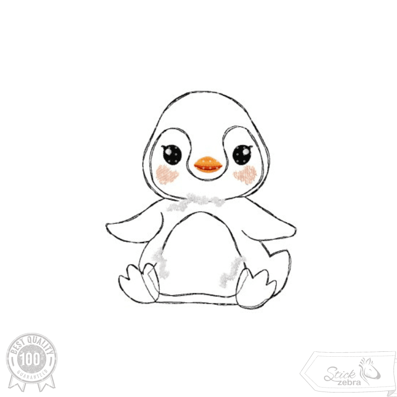 Pinguin Applikation Stickdatei – winterliches Motiv für Kinder & Geschenke - Sewando