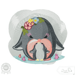 Pinguinmama mit Baby Stickdatei – liebevolles Motiv für Geschenke & Kinderzimmer - Sewando