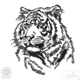 Tiger Stickdatei – Ausdrucksstarkes Blackwork-Motiv für elegante Wildnis-Projekte - Sewando