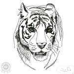 Stickdatei Tigerkopf – kraftvoll, ausdrucksstark & mit leuchtenden Augen - Sewando