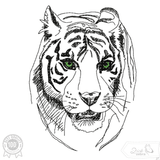 Stickdatei Tigerkopf – kraftvoll, ausdrucksstark & mit leuchtenden Augen - Sewando