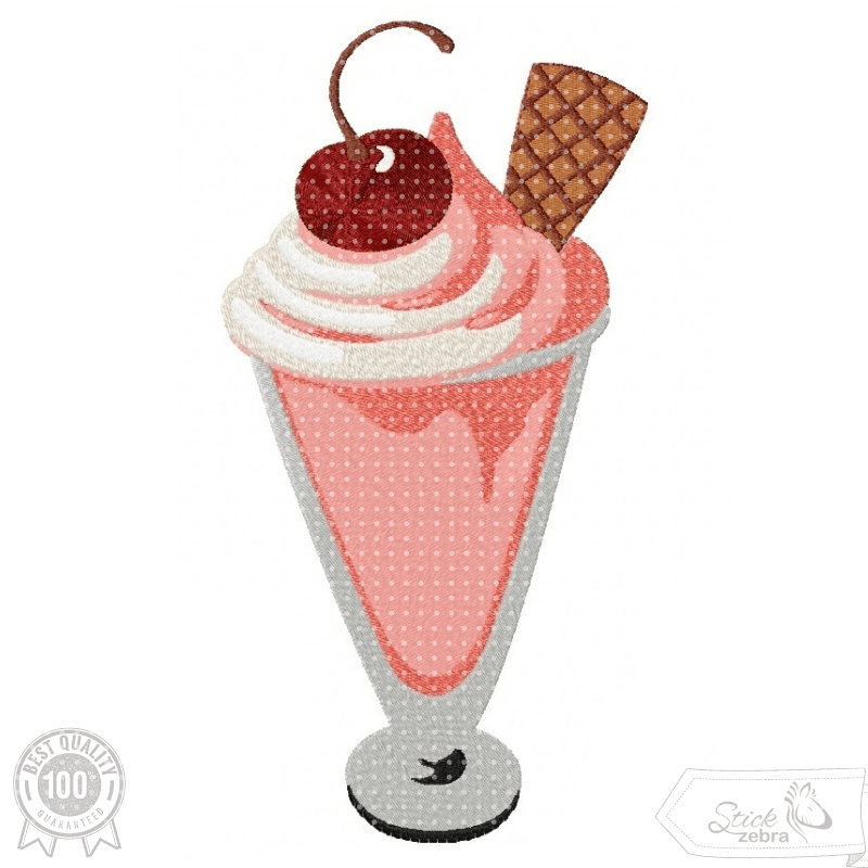 Eisbecher Stickdatei, sommerliches Motiv für deine Stickmaschine - Sewando