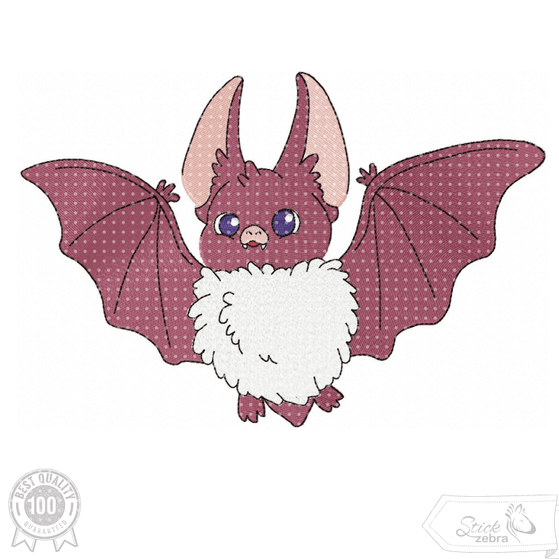 Stickdatei süße Fledermaus mit Kulleraugen – verspieltes Motiv für Herbst & Halloween - Sewando