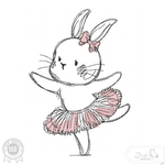 Ballerina Hase Stickdatei – niedliches Häschen für Kinderkleidung & Geschenke - Sewando